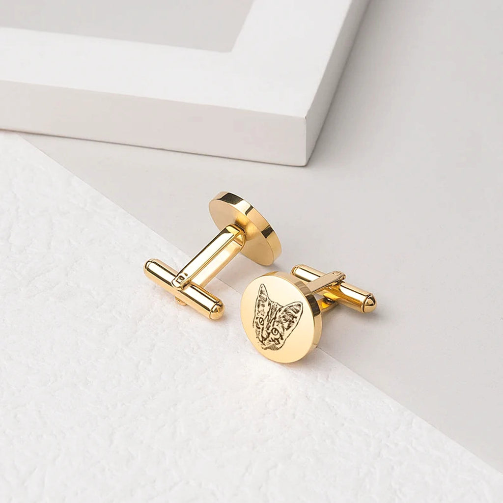 Personalized Pet Commemorative Cufflinks – Custom Engraved Pet Memorial Jewelry - enhanced image 5