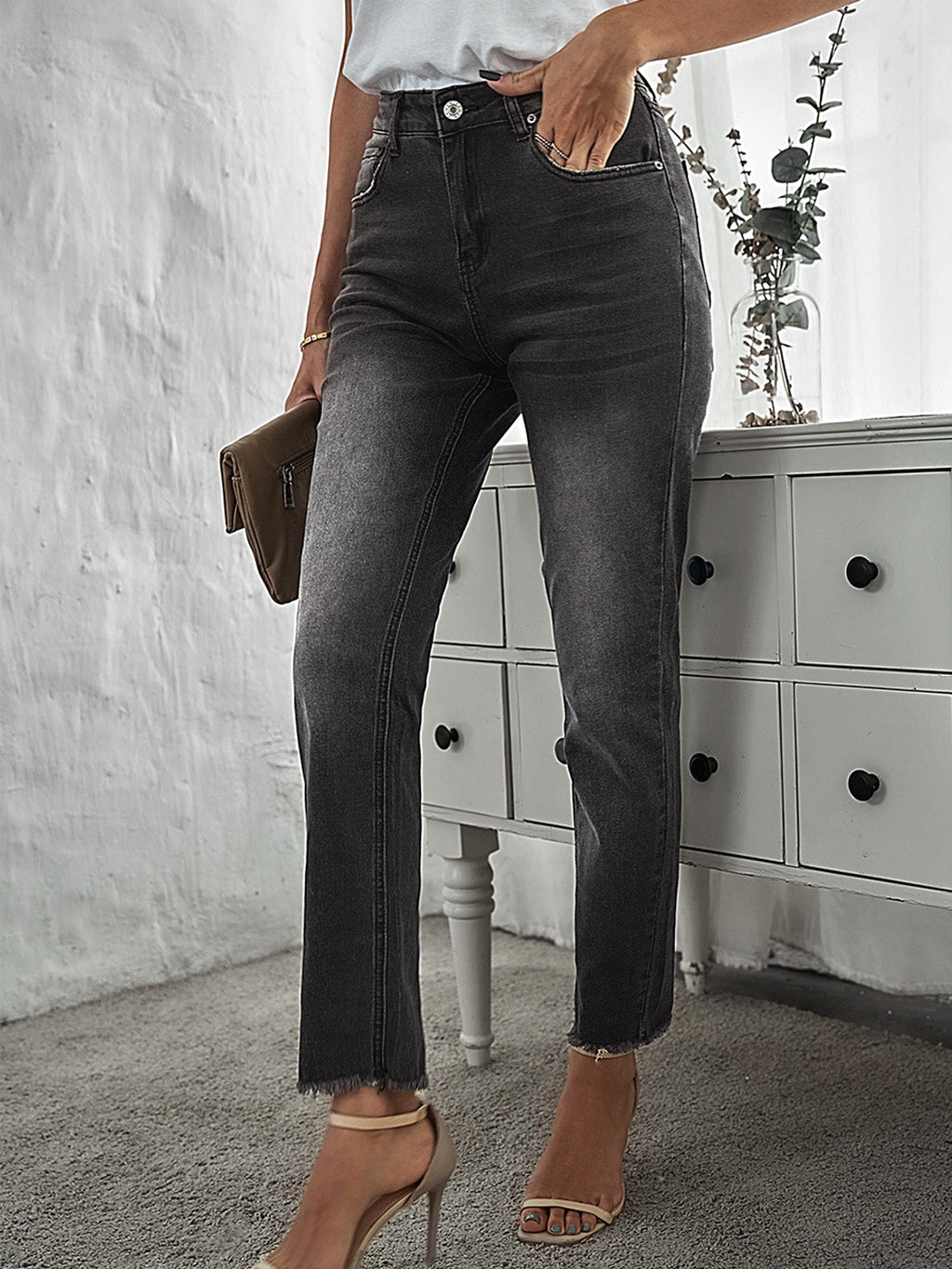 European And American Washed Jeans For Women - enhanced image 5