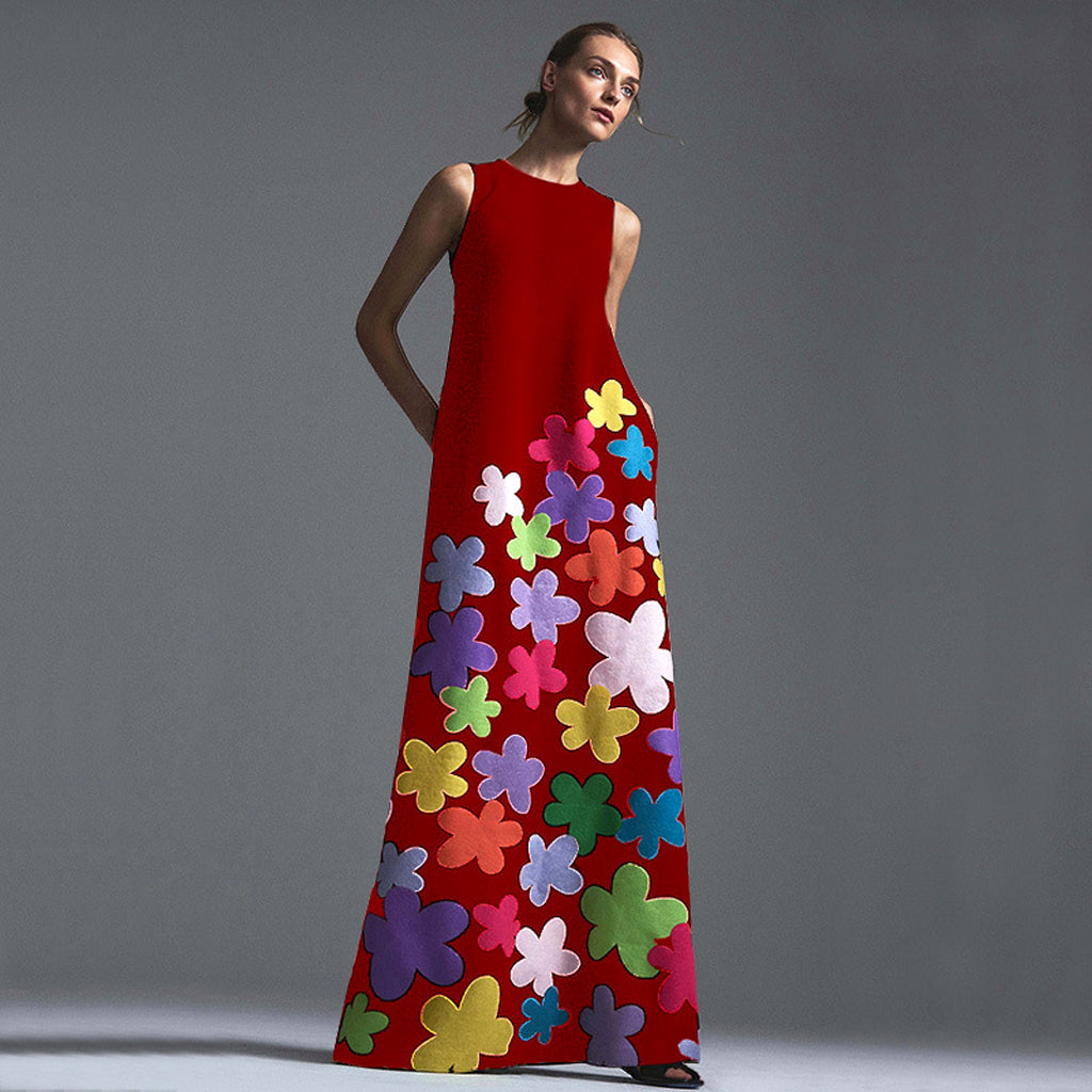 Women's Sleeveless Printed Dresses - enhanced image 5