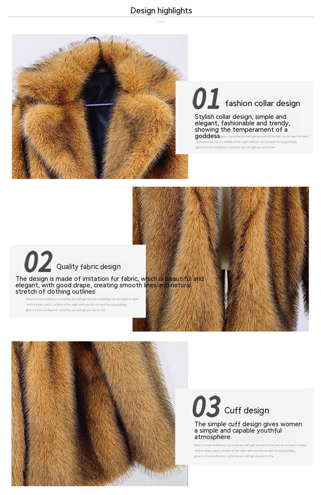 A.1 Fall Winter Fashion Mid-length Coat Set Warm Jacket Women - enhanced image 5