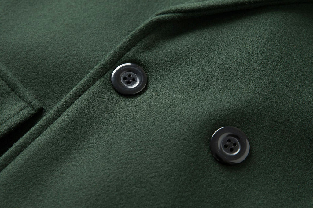 Fall Winter Men Double Breasted Mid-length Trench Coat - enhanced image 5