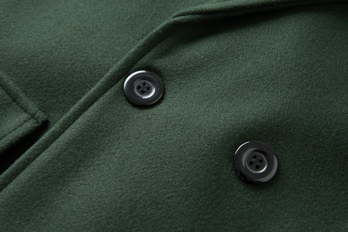Fall Winter Men Double Breasted Mid-length Trench Coat - enhanced image 5