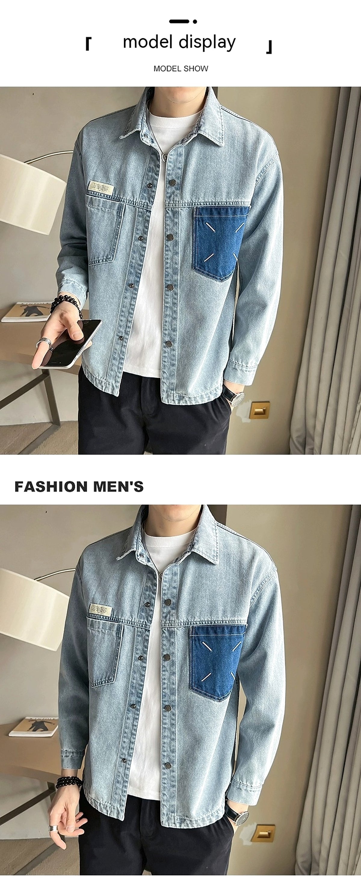 Fashion Brand Denim DressShirt - enhanced image 5