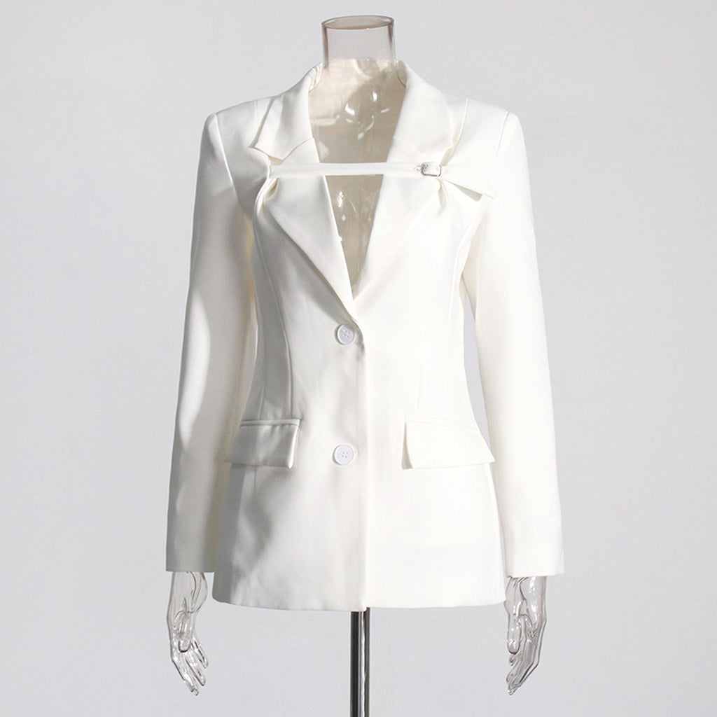 Fashion Slim Fit Patchwork Suit Jacket For Women - enhanced image 5