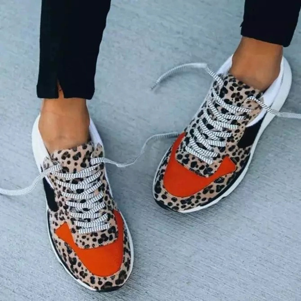 Female Leopard Print Color Matching Casual Sneaker Shoe - enhanced image 5