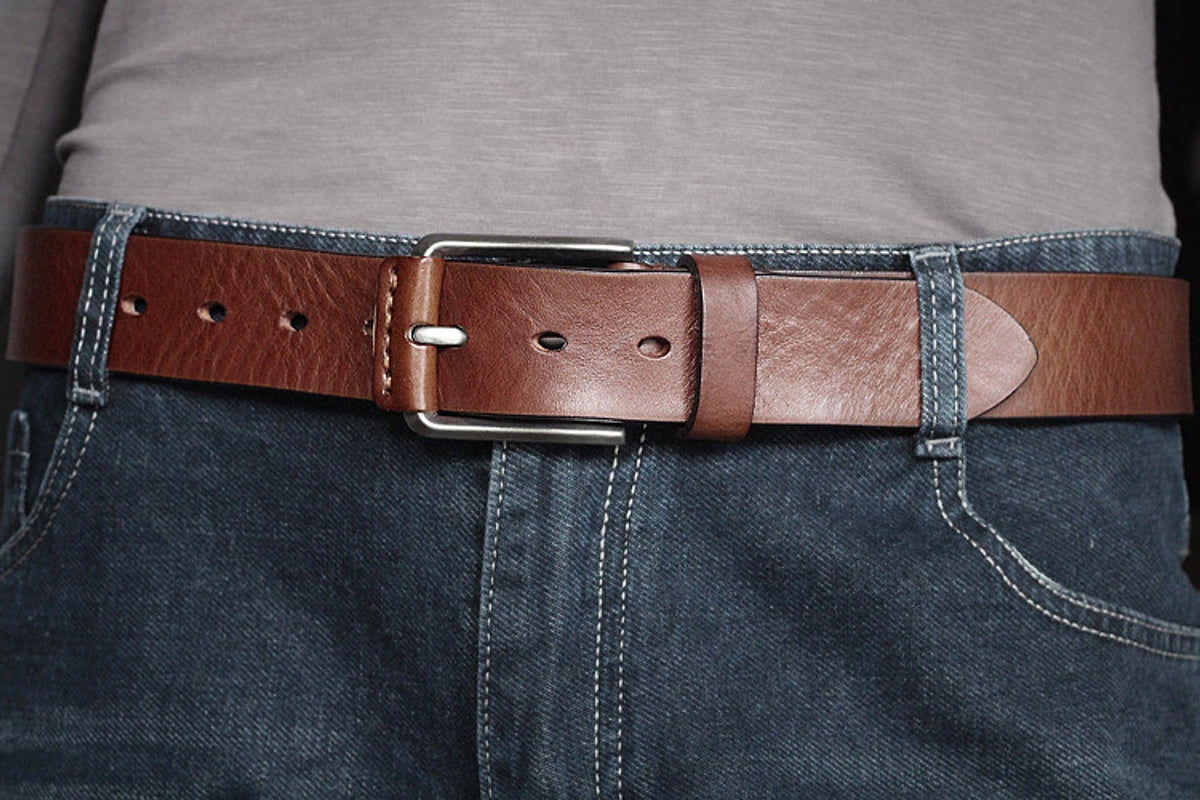 First Layer Cowhide Handmade Belt Men's Pin Buckle Belt