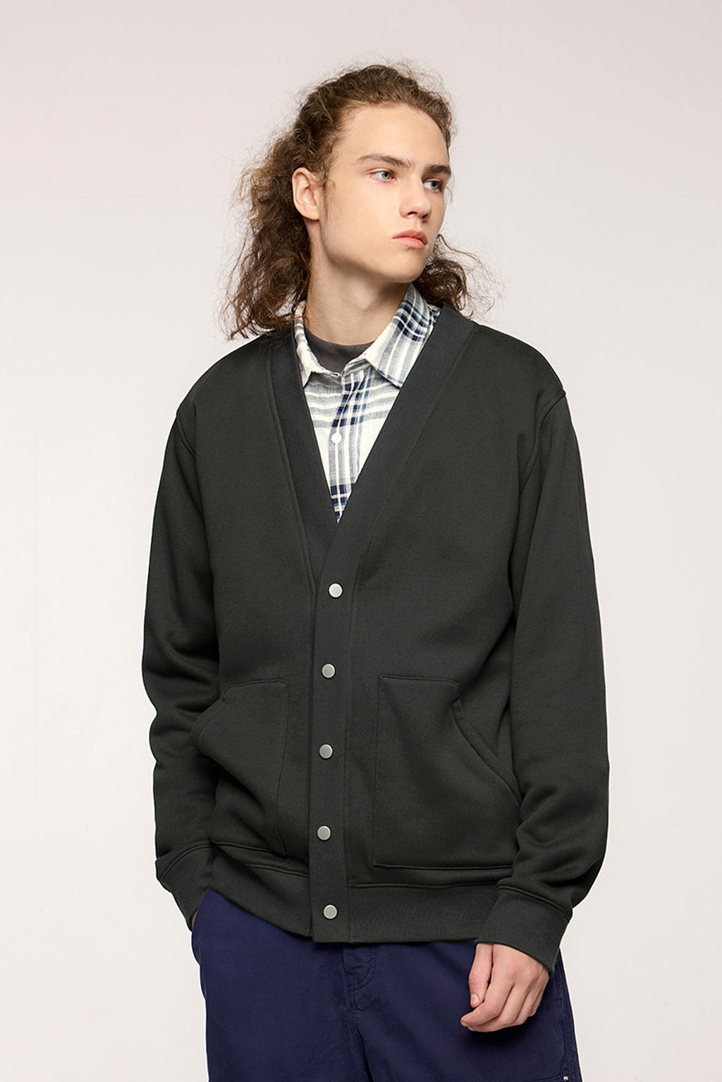 Flame Single-layer Fleece-lined Cardigan Coat Loose-fitting Casual Pullover - enhanced image 5