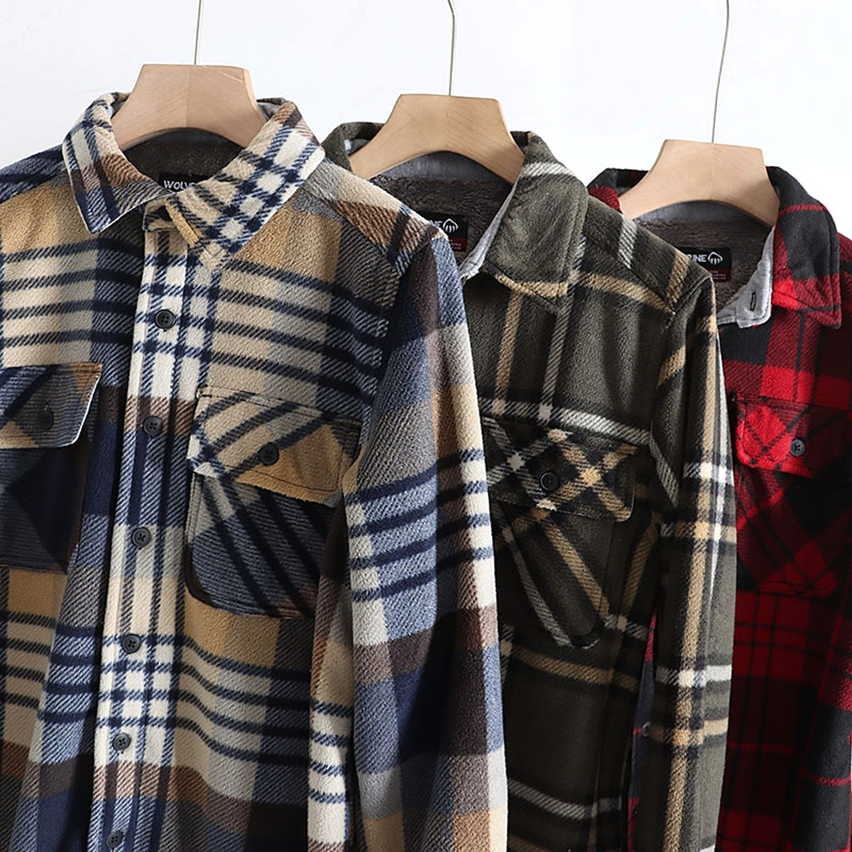 Flannel Plaid Warm Leisure Lapel Long Sleeve DressShirt - enhanced image 5