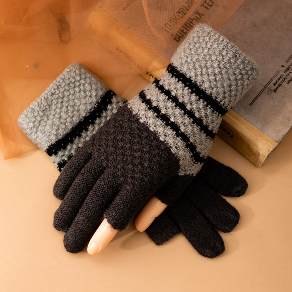 Fleece-lined Knitting Wool Cold-proof Gloves - enhanced image 5