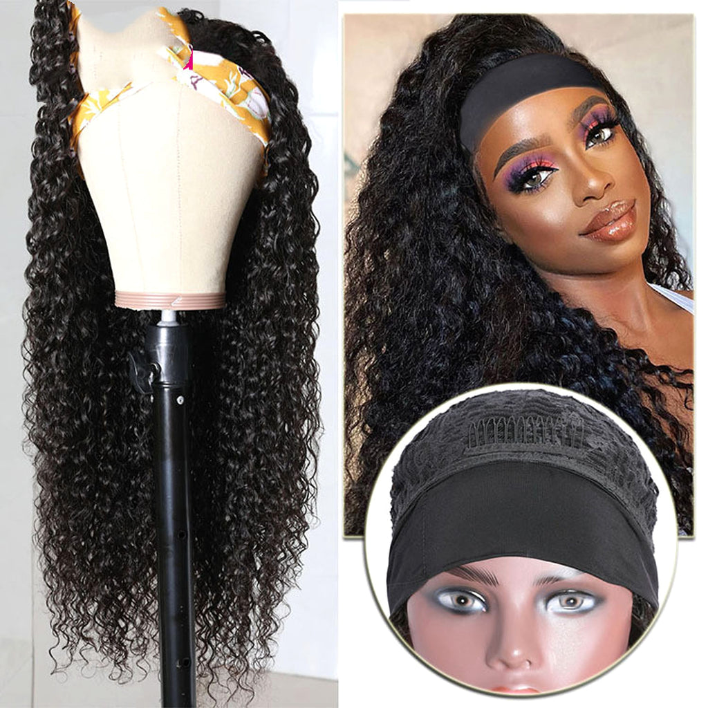 Full Mechanism Hair Band Wig Headgear Real Hair - enhanced image 5