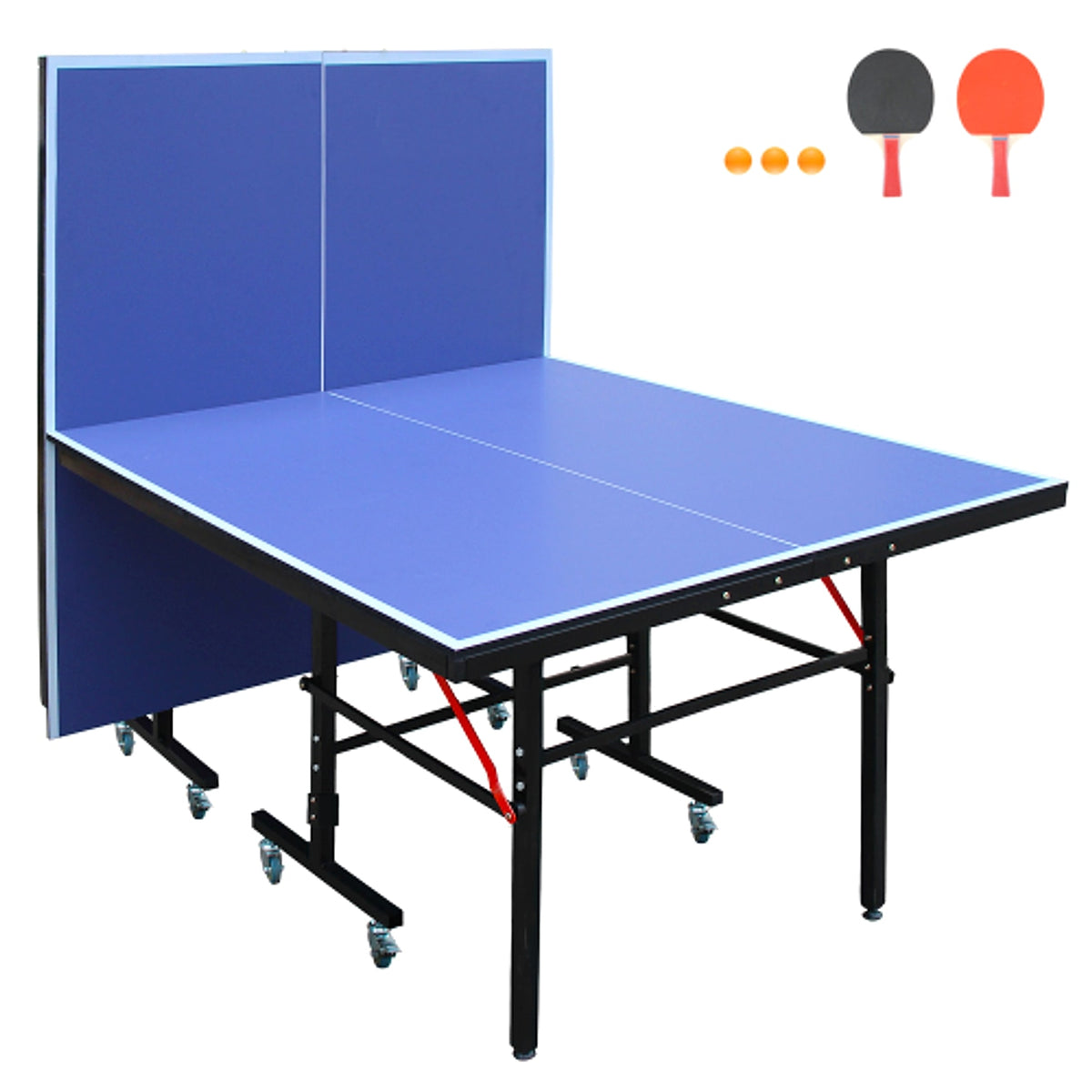 GameMaster™ – 8ft Mid-Size Foldable Ping Pong Table Set w/ Net, 2 Paddles & Balls (US Warehouse) - enhanced image 5