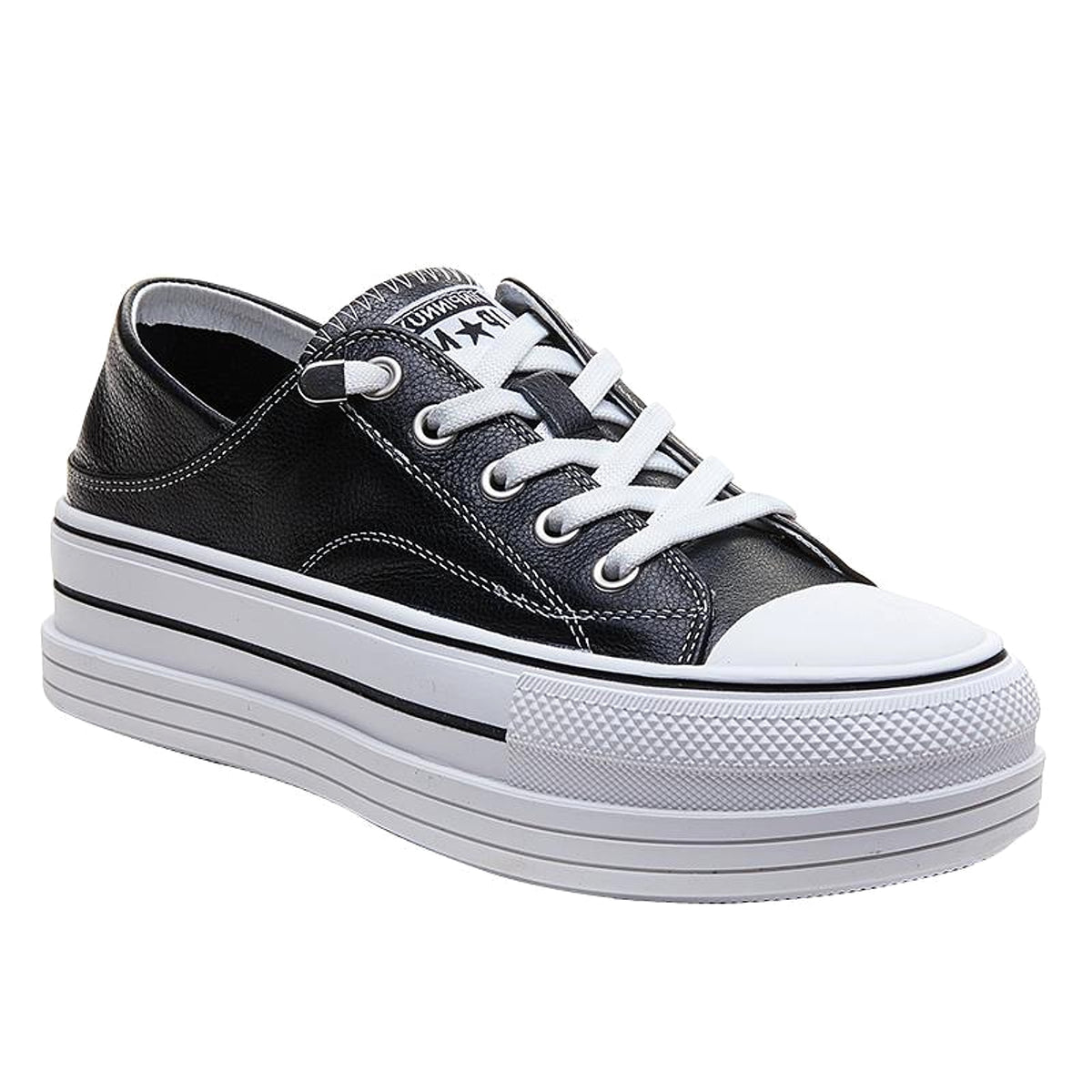 Genuine Leather Two-way Wear Platform White Hight Increasing Board Shoes - enhanced image 5