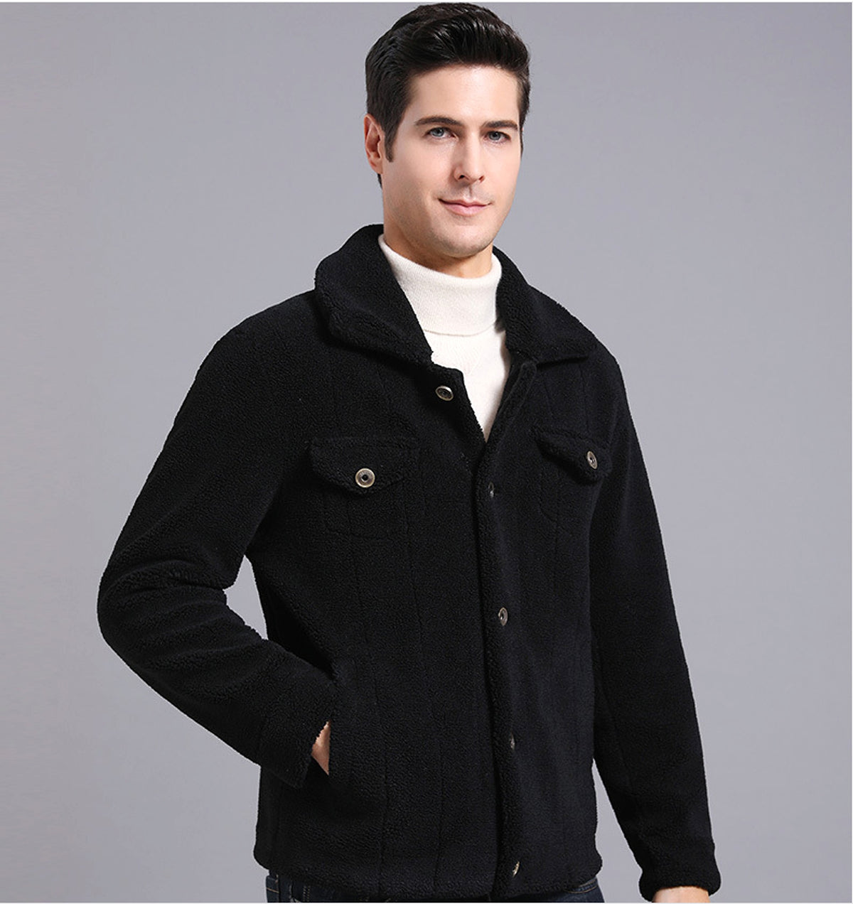 Grain Fleece Men Jacket Autumn And Winter New Style - enhanced image 5
