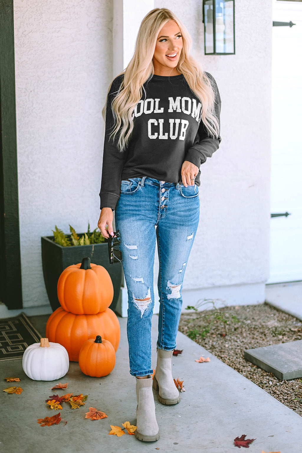 Gray COOL MOMS CLUB Drop Shoulder Sweatshirt - enhanced image 5