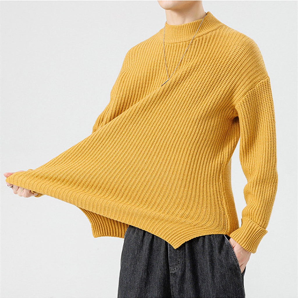 Half High Necked Sweater For Men's Casual Knitwear Outerwear - enhanced image 5