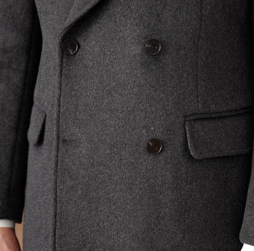 HauteWool™ – Double-Breasted Wool Coat (25% Wool Blend) - enhanced image 5