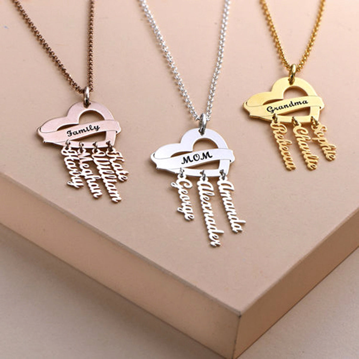 Heart-shaped Lettering Necklace Customized For Men And Women - enhanced image 5