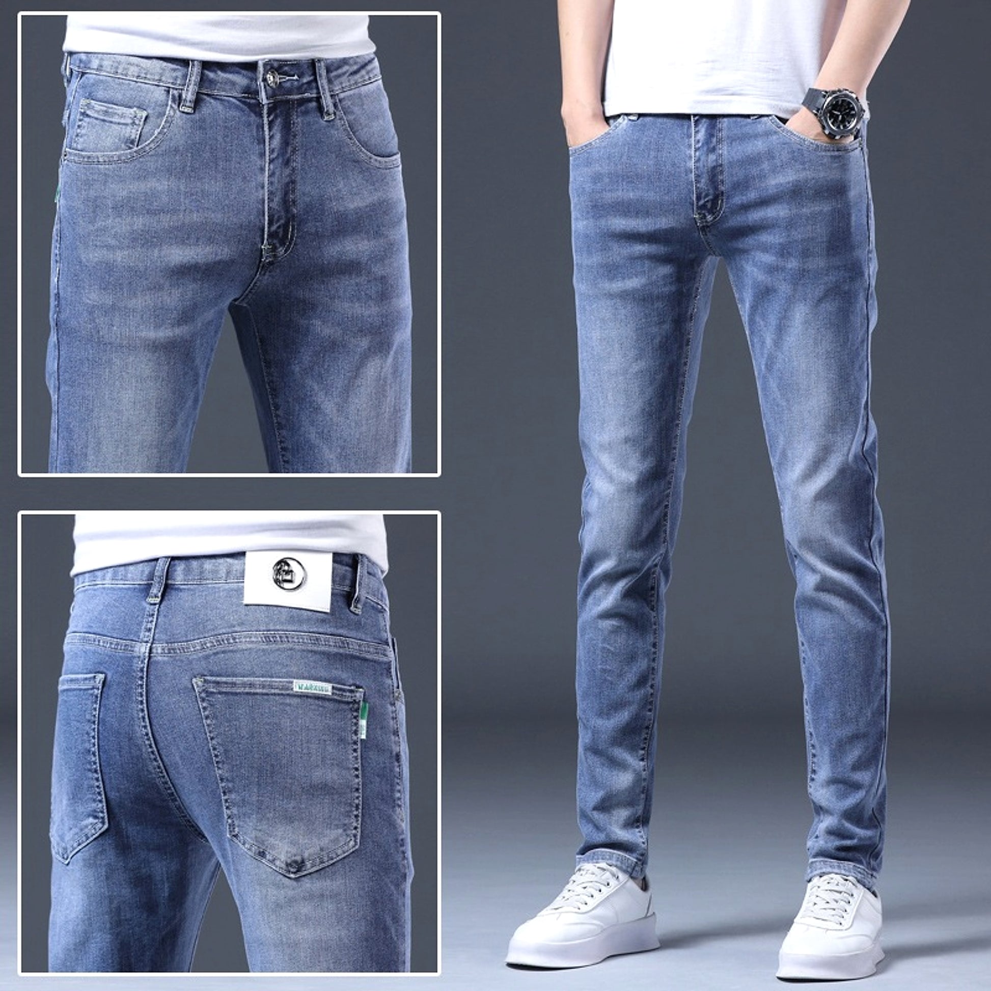 High End Blue Jeans Men Summer - enhanced image 5
