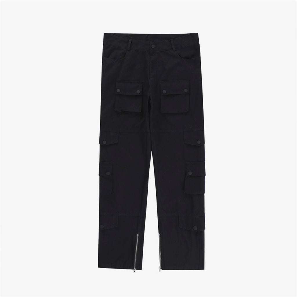 High Street Loose Hem Zip-Slit Straight-Leg Trousers Men Jeans - enhanced image 5