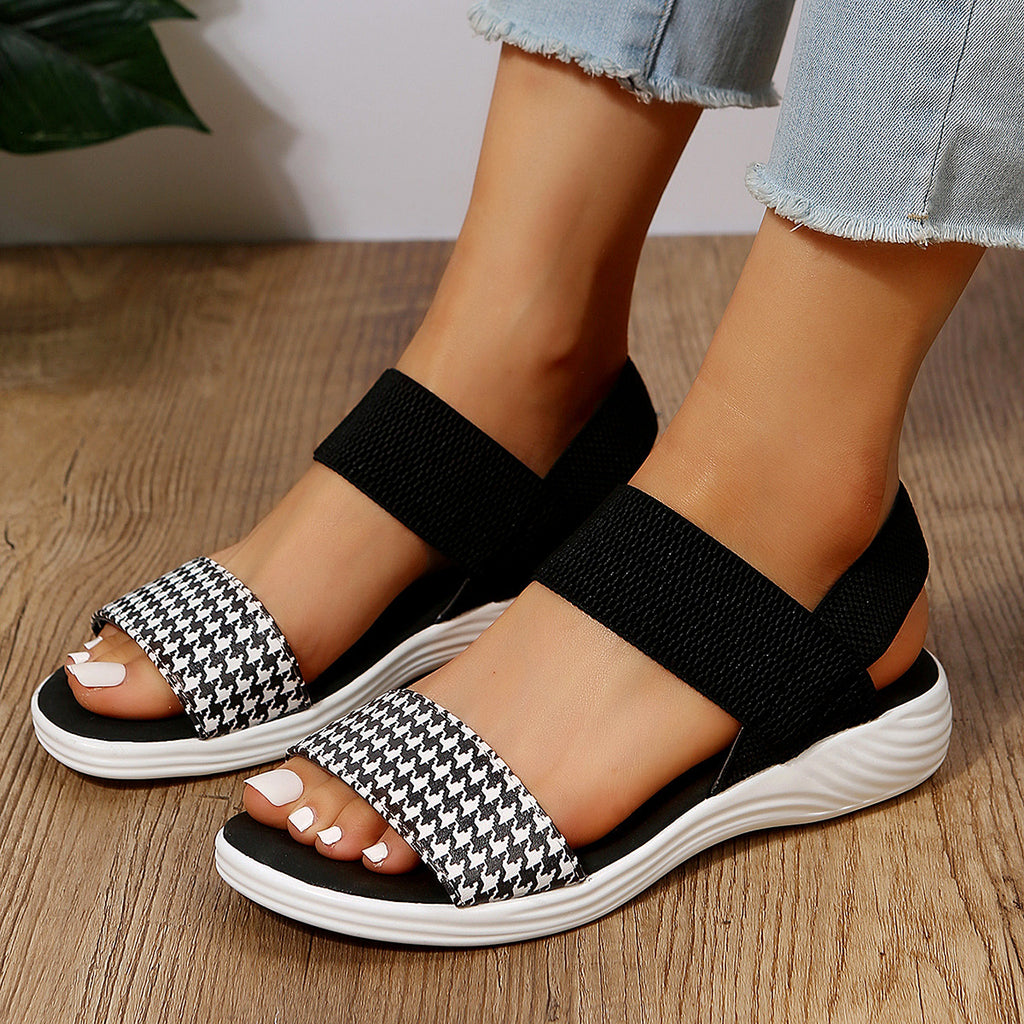 Houndstooth Striped Flat Casual Shoes - enhanced image 5