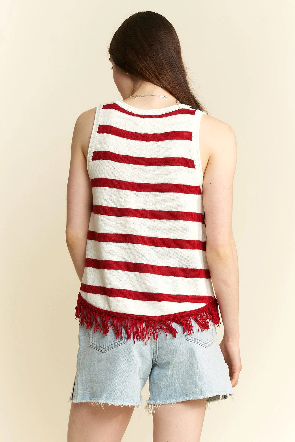 Jade By Jane American Flag Fringe Tank Top - enhanced image 5