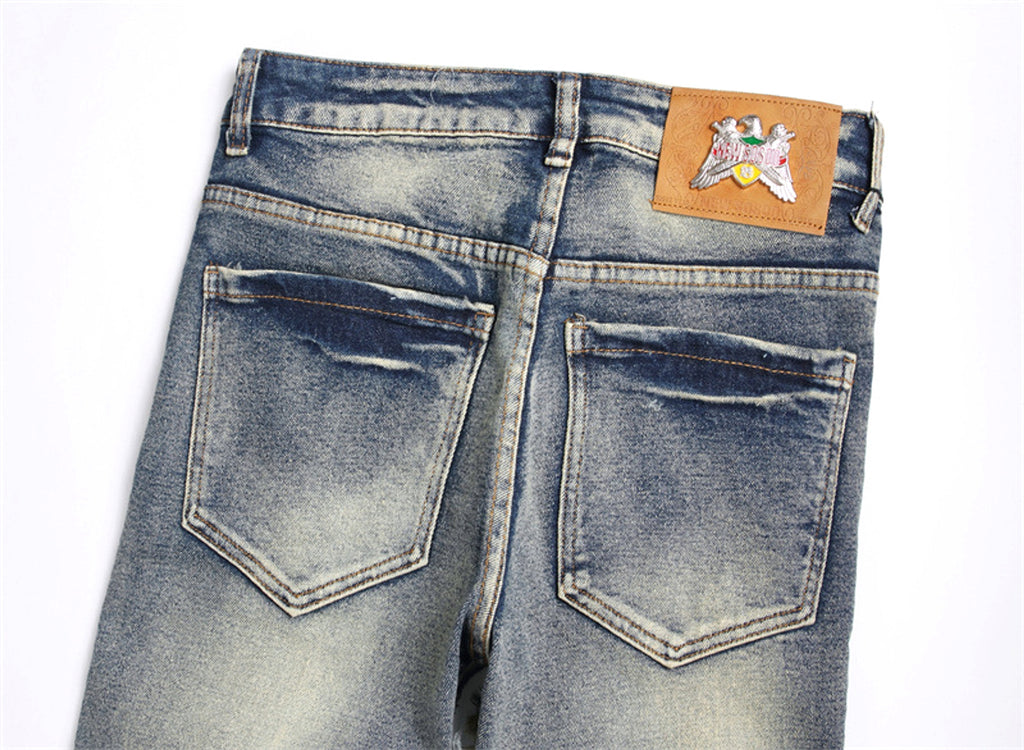 RawEdge™ – Distressed Patchwork Slim Jeans - enhanced image 5