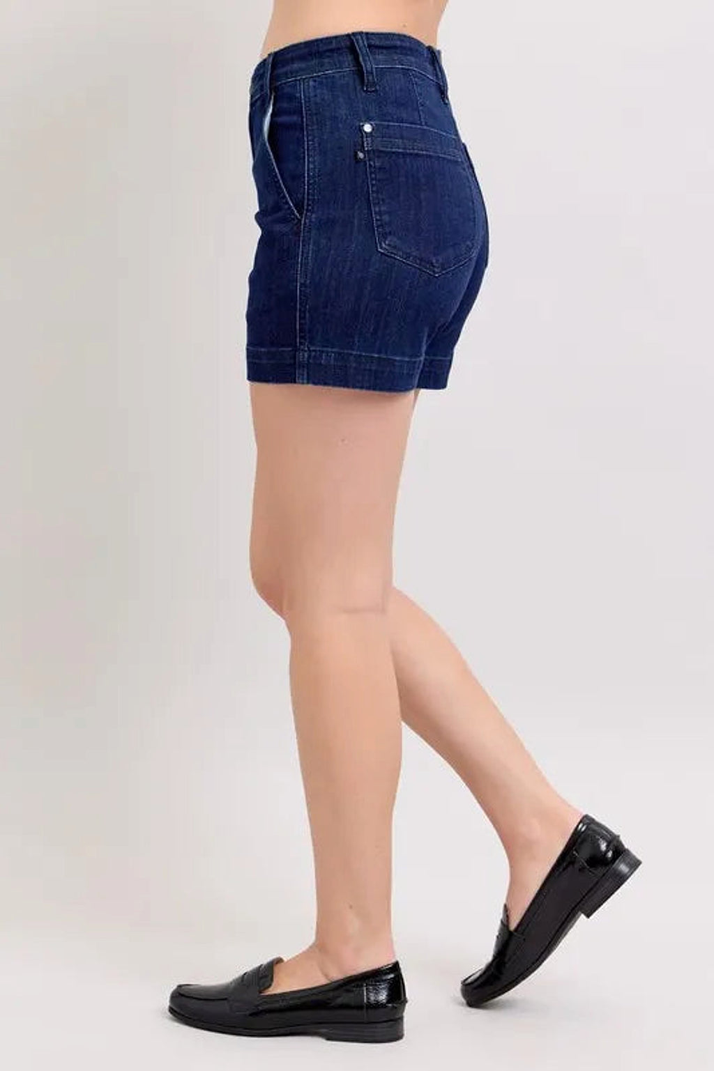 Judy Blue Full Size High Waist Denim Shorts Plus Size - enhanced image 5