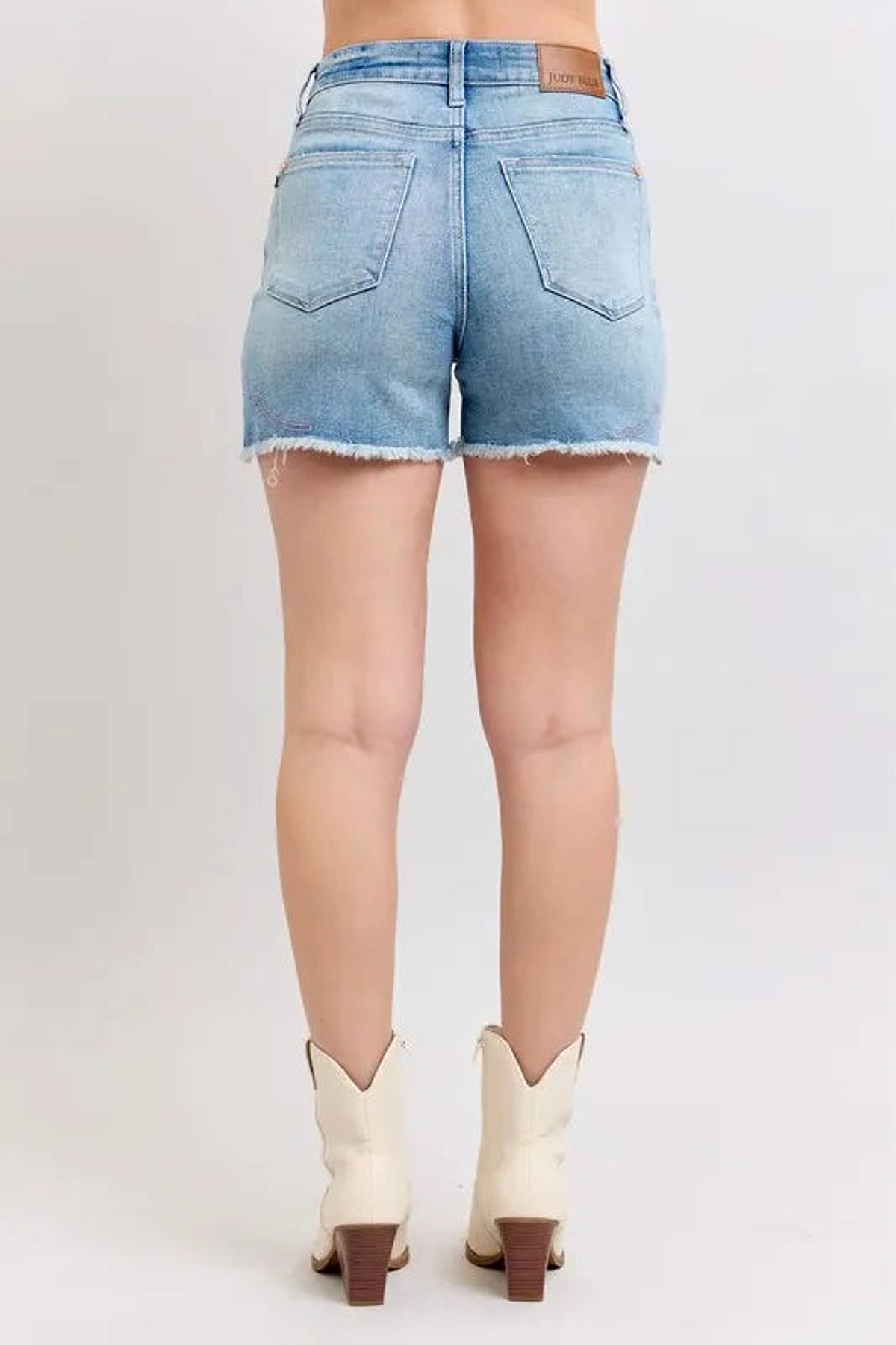 Judy Blue Full Size High Waist Western Embroidery Detail Cut Off Denim Shorts Plus Size - enhanced image 5