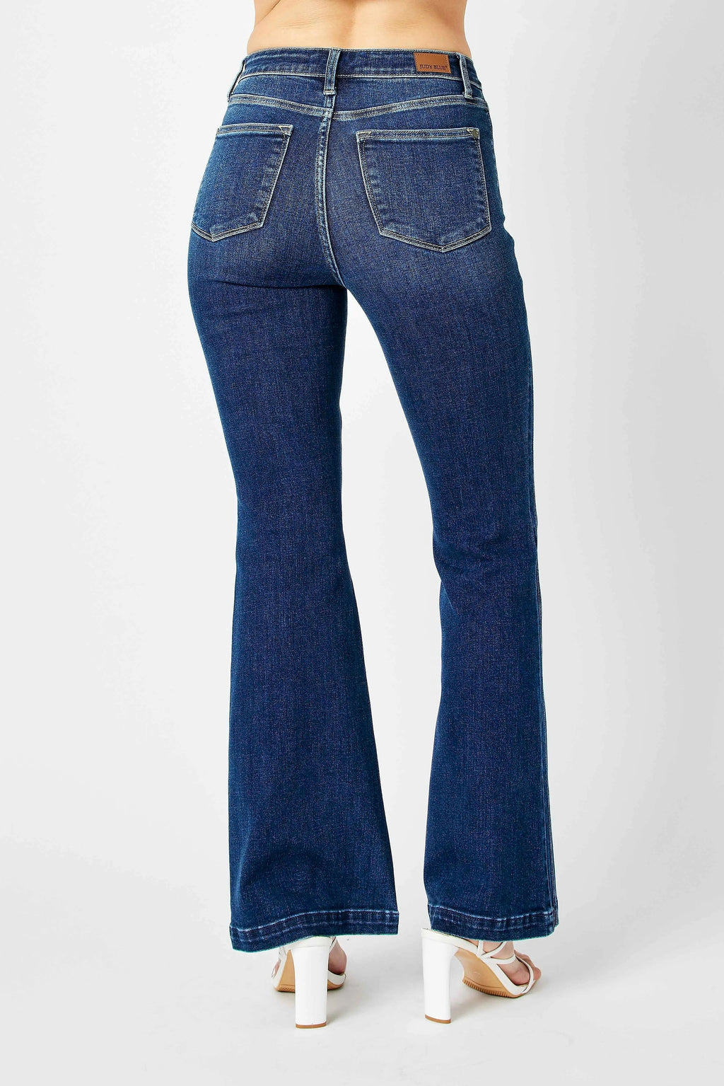 Judy Blue Full Size Hw Angled Side Seam Detail Flare Jeans Plus Size - enhanced image 5