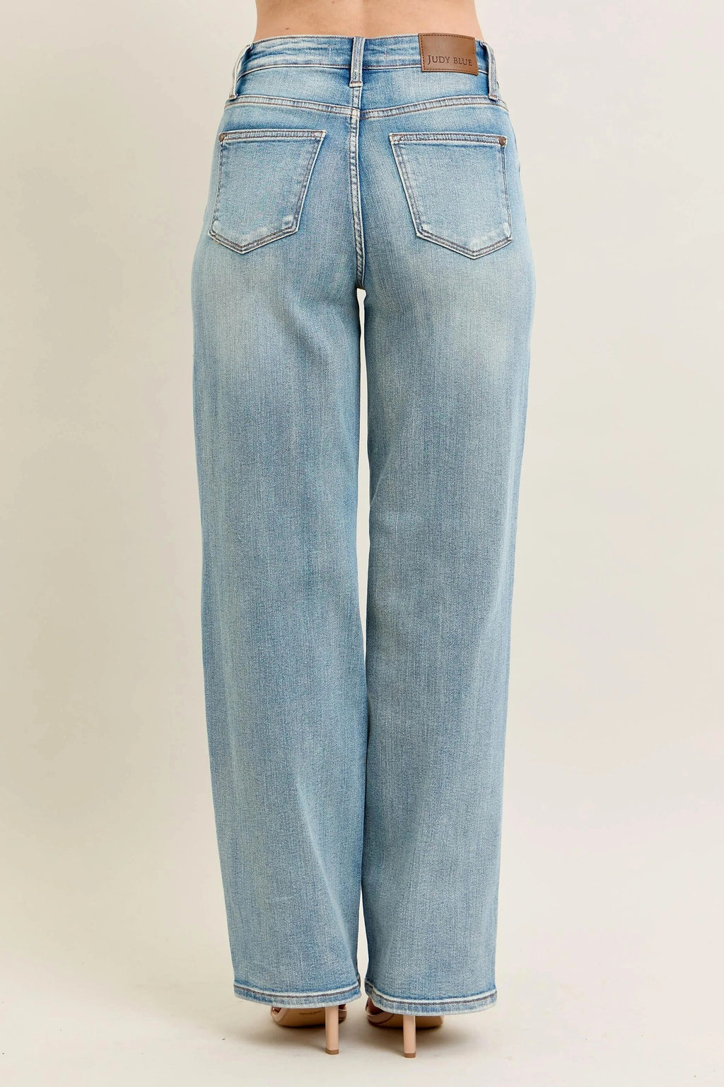 Judy Blue Full Size Hw Destroy & Knee Patch Straight Jeans Plus Size - enhanced image 5