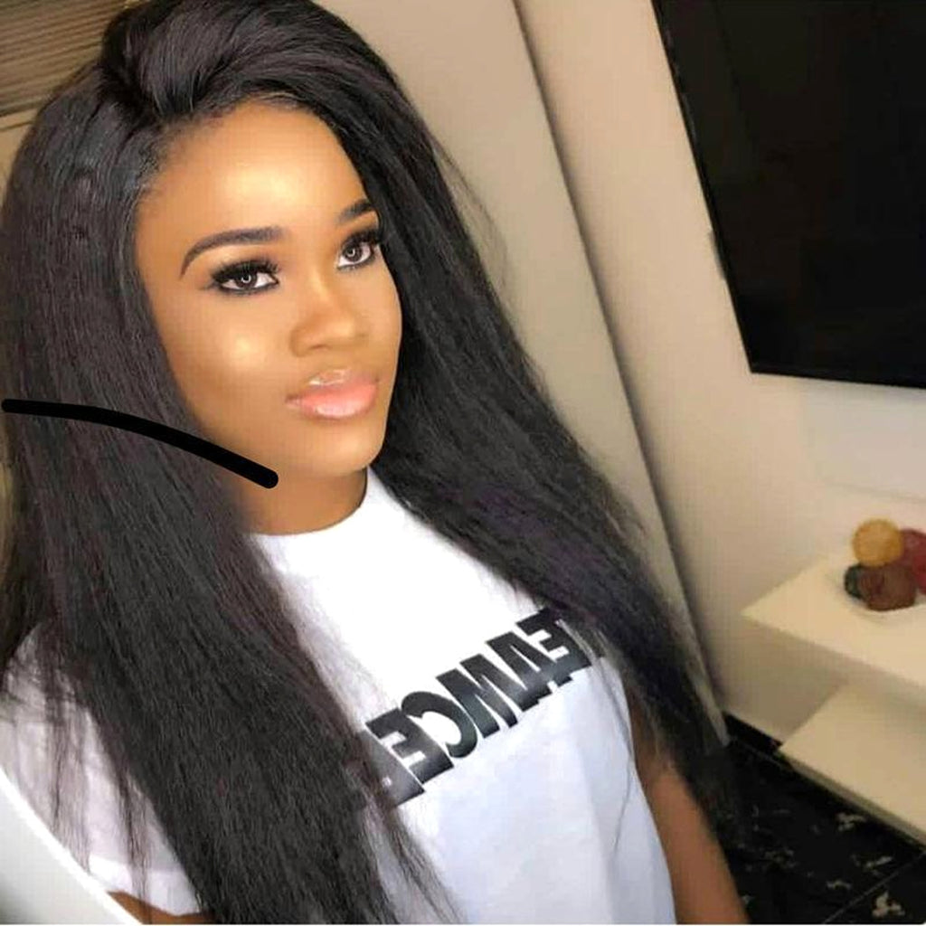 Kinky Straight ClipIn Human Hair Extensions Natural - enhanced image 5