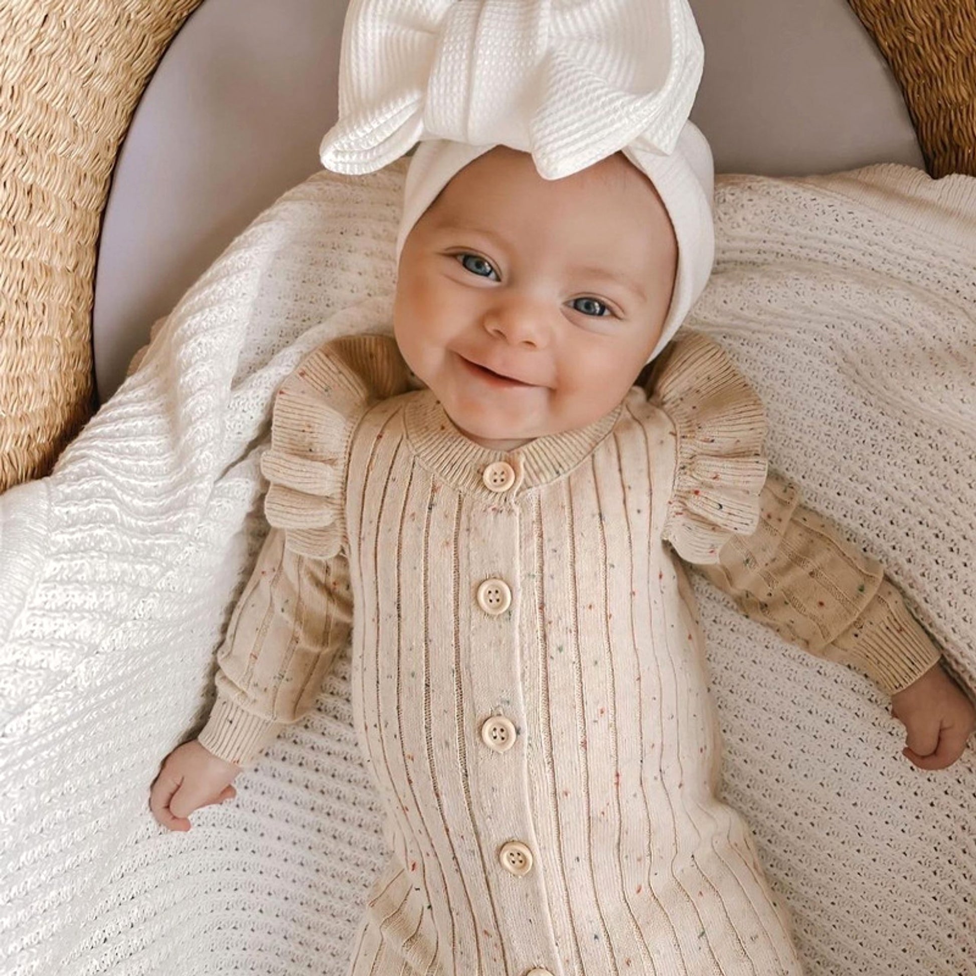KnitNest™ – Autumn Cotton Baby Romper - enhanced image 5