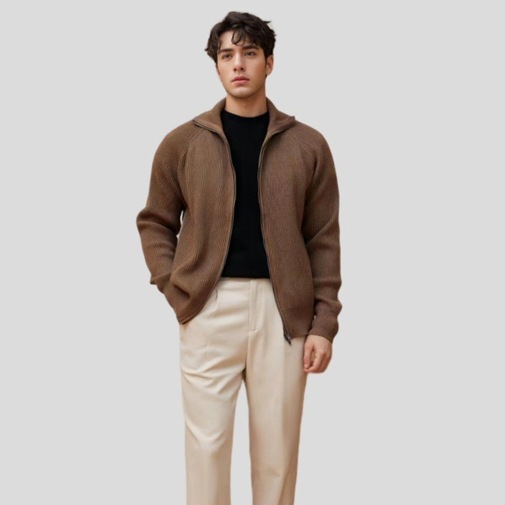 Knitted Zipper Coat Thickened Warm - enhanced image 5
