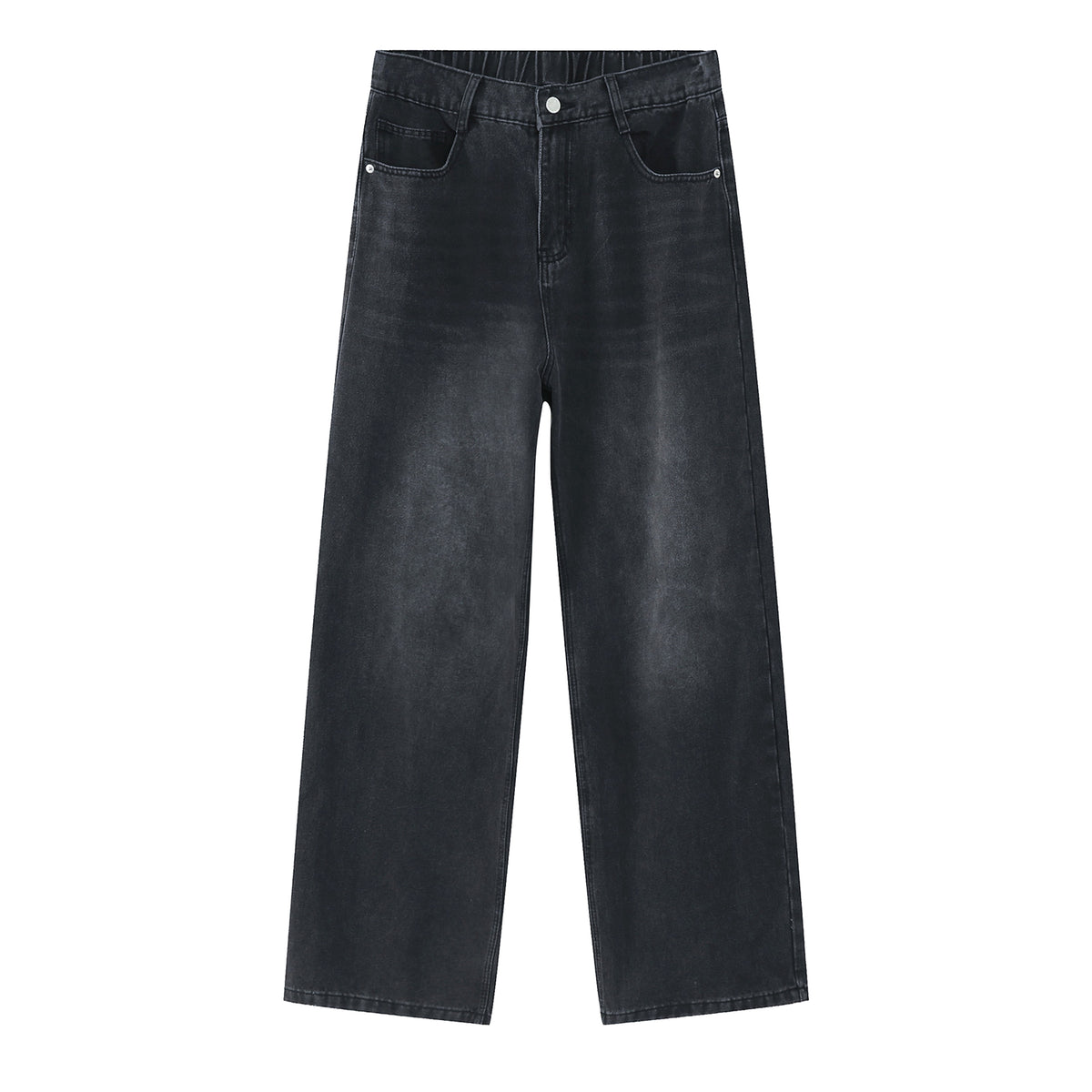 Korean Version Loose Elastic Waist Straight Casual Jeans For Men - enhanced image 5