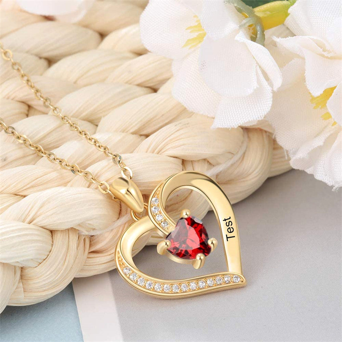 Ladies Elegant Heart Zircon Love Pendant Necklace - enhanced image 5