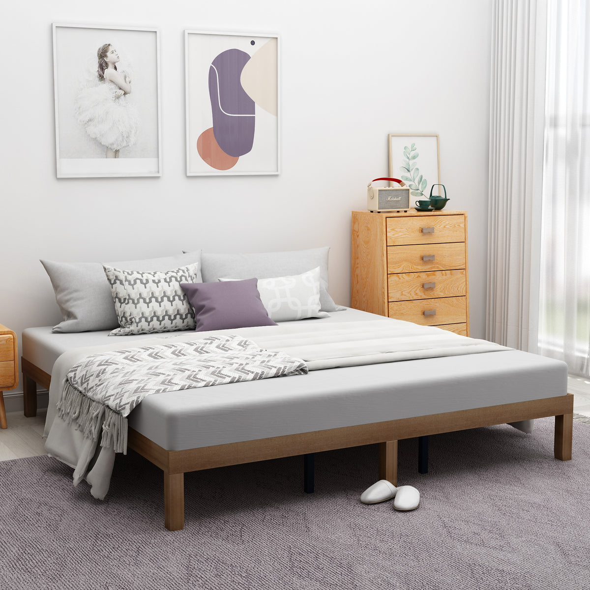 LuneluX_Home – Queen Size Solid Wood Platform Bed Frame - enhanced image 5