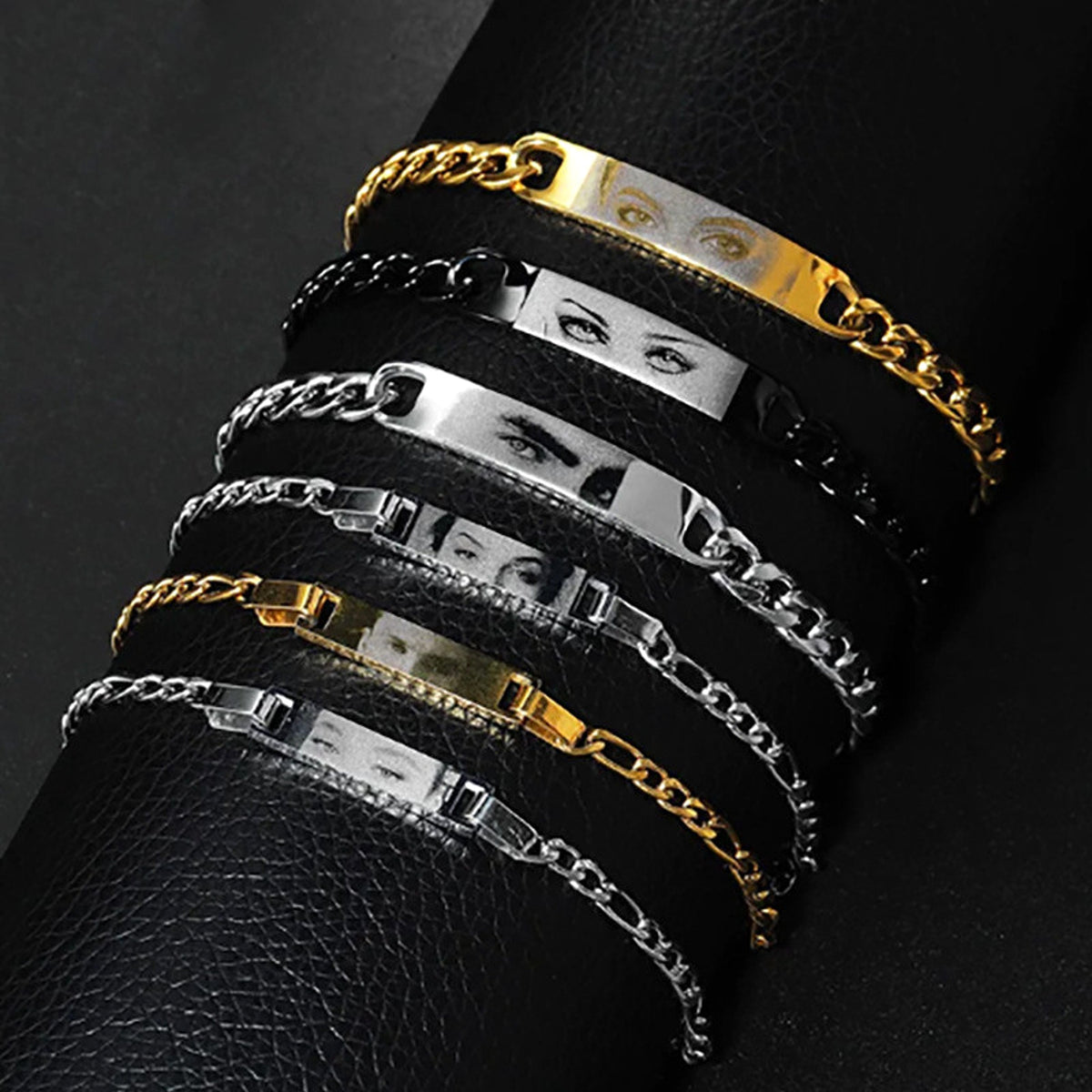Laser Engraved Eye Photo Bracelet - enhanced image 5