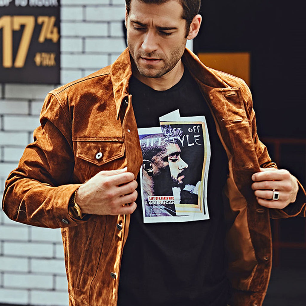 Leather Biker Jacket For Men American - enhanced image 5