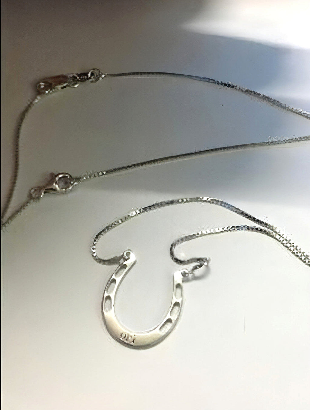 Custom Engraved Sterling Silver Horseshoe Letter Necklace – A Symbol of Luck & Love! - enhanced image 5