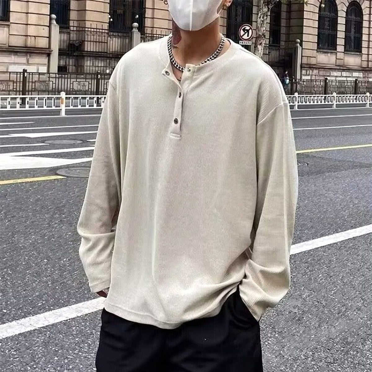 Loose Casual Retro Button Top T-Shirt