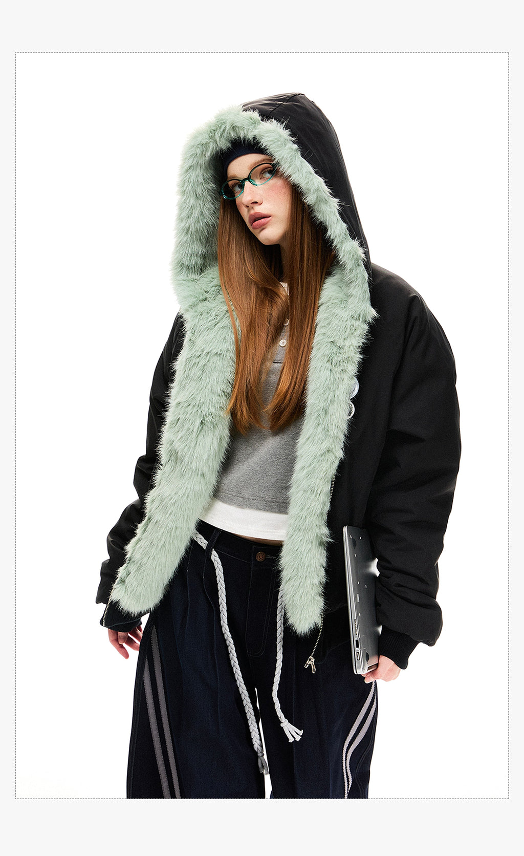 Loose Fleece-lined Warm Parka Cotton Jacket Top Coat For Women - enhanced image 5