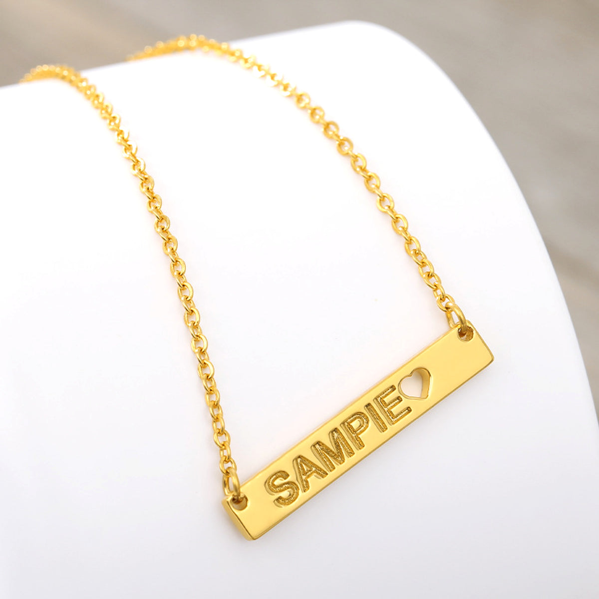 Love Hollow Square Brand Name Custom Necklace - enhanced image 5