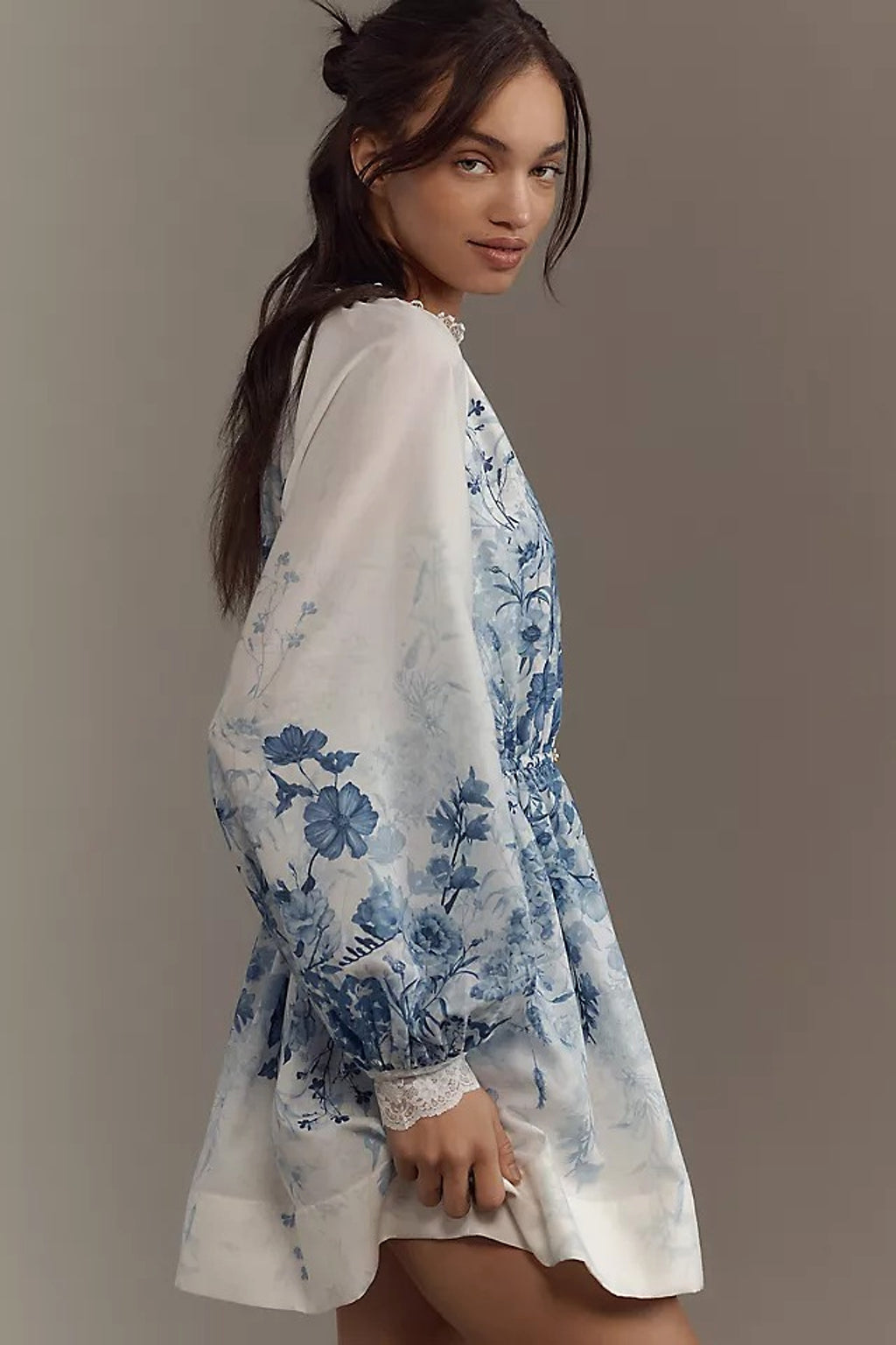 LuneluX™ – Vintage Puff Sleeve Stand Collar Dress - enhanced image 5