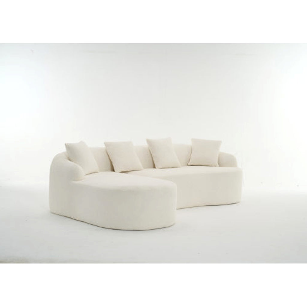 LuxeForm™ – Grey Compression Sofa with Chaise Lounge & 4 Pillows (US Warehouse) - enhanced image 5