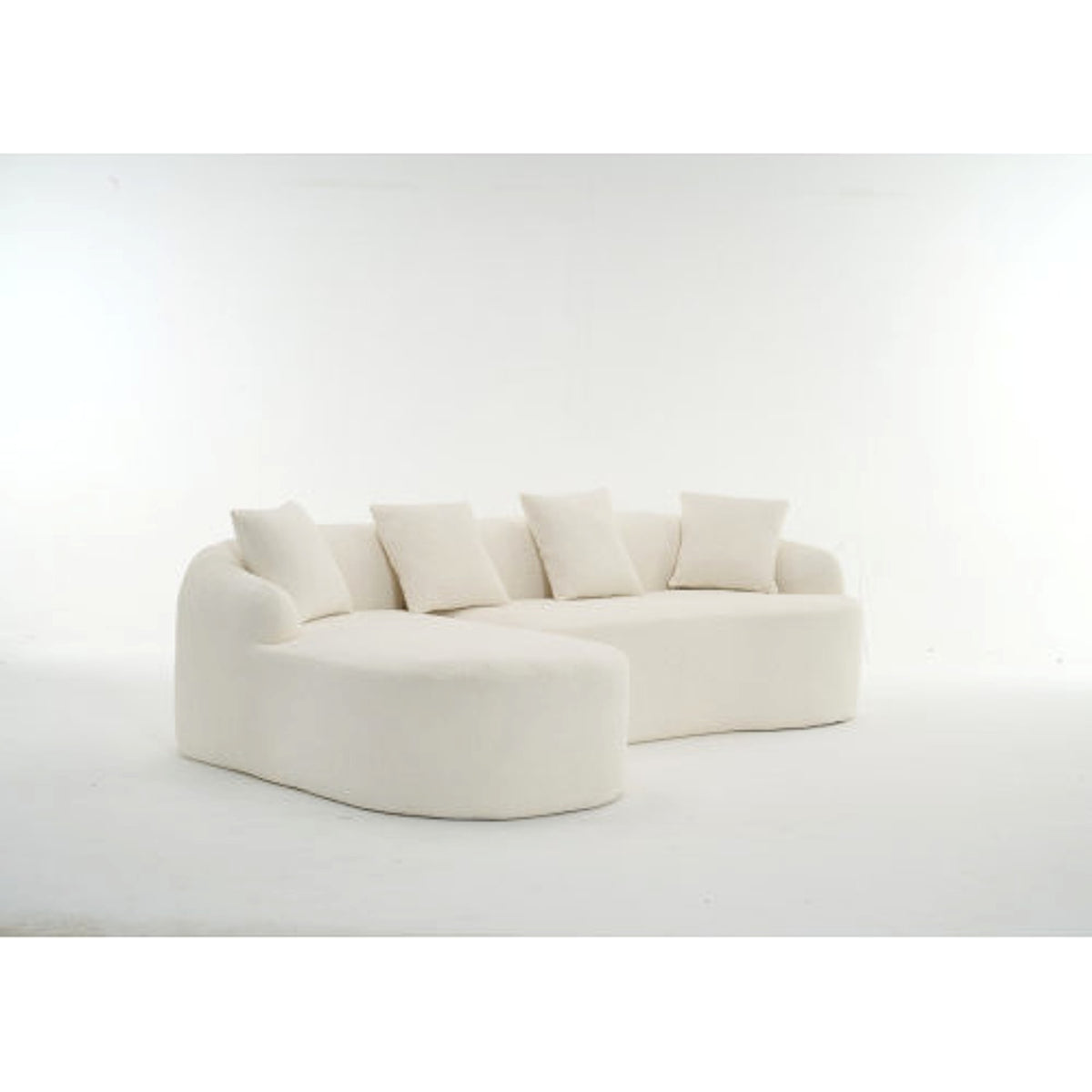 LuxeForm™ – Grey Compression Sofa with Chaise Lounge & 4 Pillows (US Warehouse) - enhanced image 5