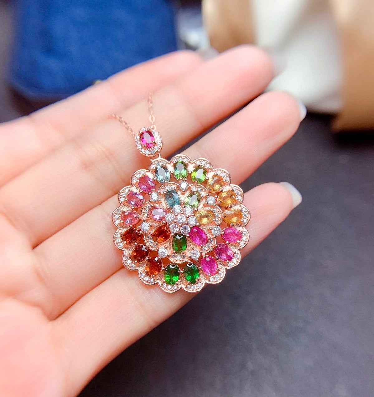 LuxeJewels™ – CandyBloom Tourmaline Pendant Necklace - enhanced image 5