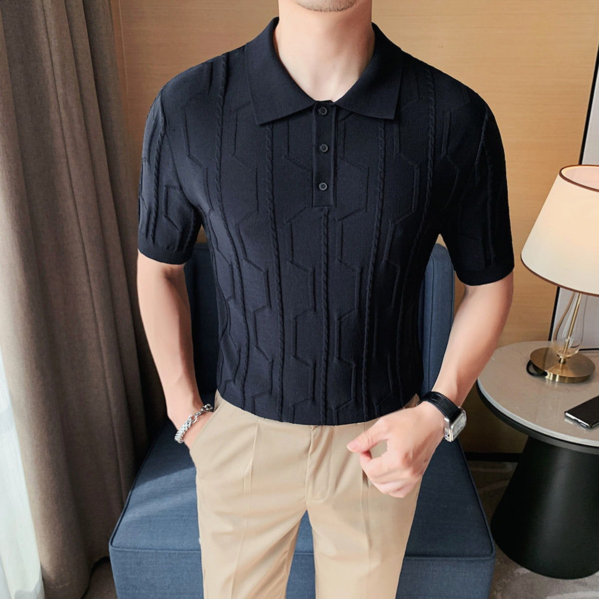 Men T-shirt - Pullover Lapel Short Sleeve - enhanced image 5