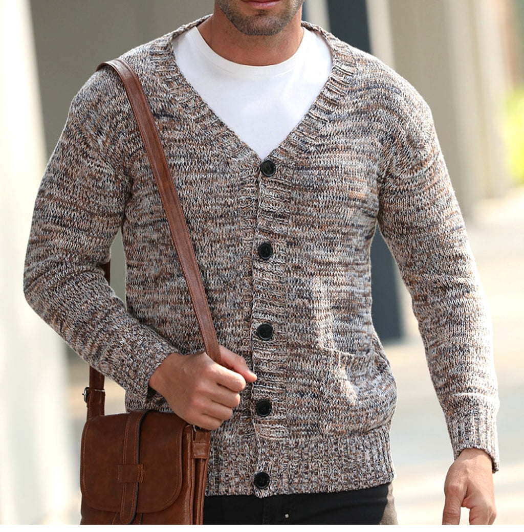 Men's Autumn And Winter Thin Mixed Wool Sweater - enhanced image 5