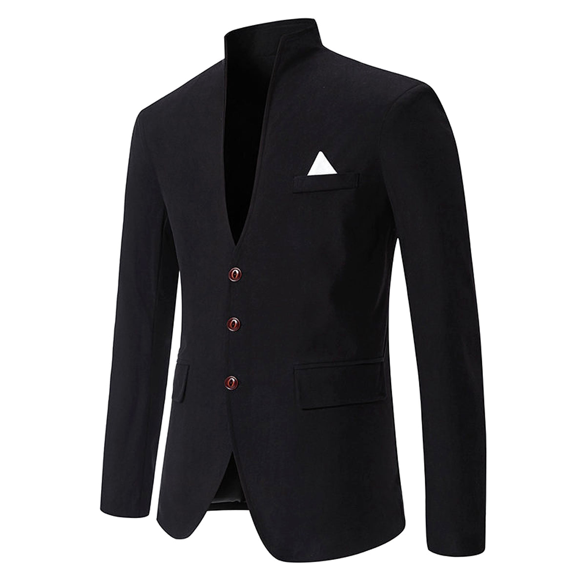 UrbanEdge™ – Color Stitching Mandarin Collar Blazer - enhanced image 5