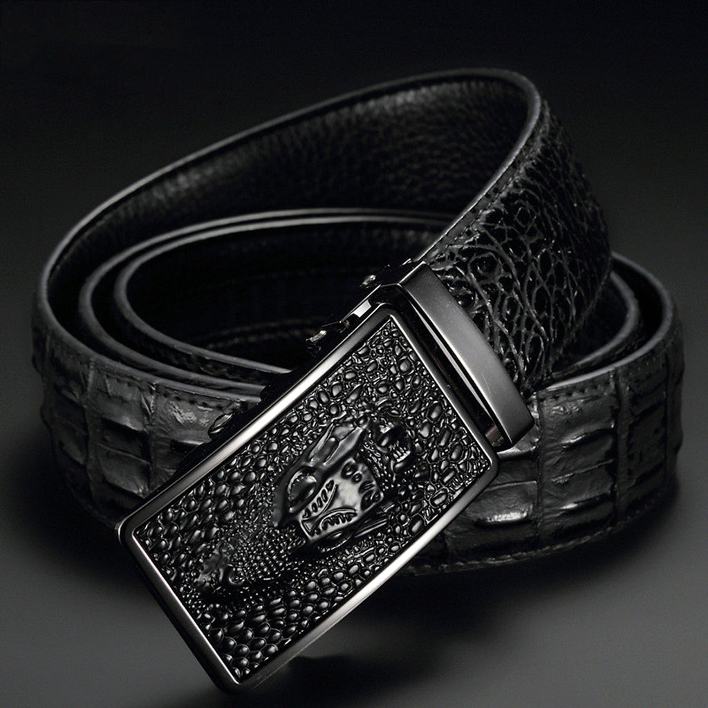 Men's Cowhide Automatic Buckle Waist Belt - enhanced image 5